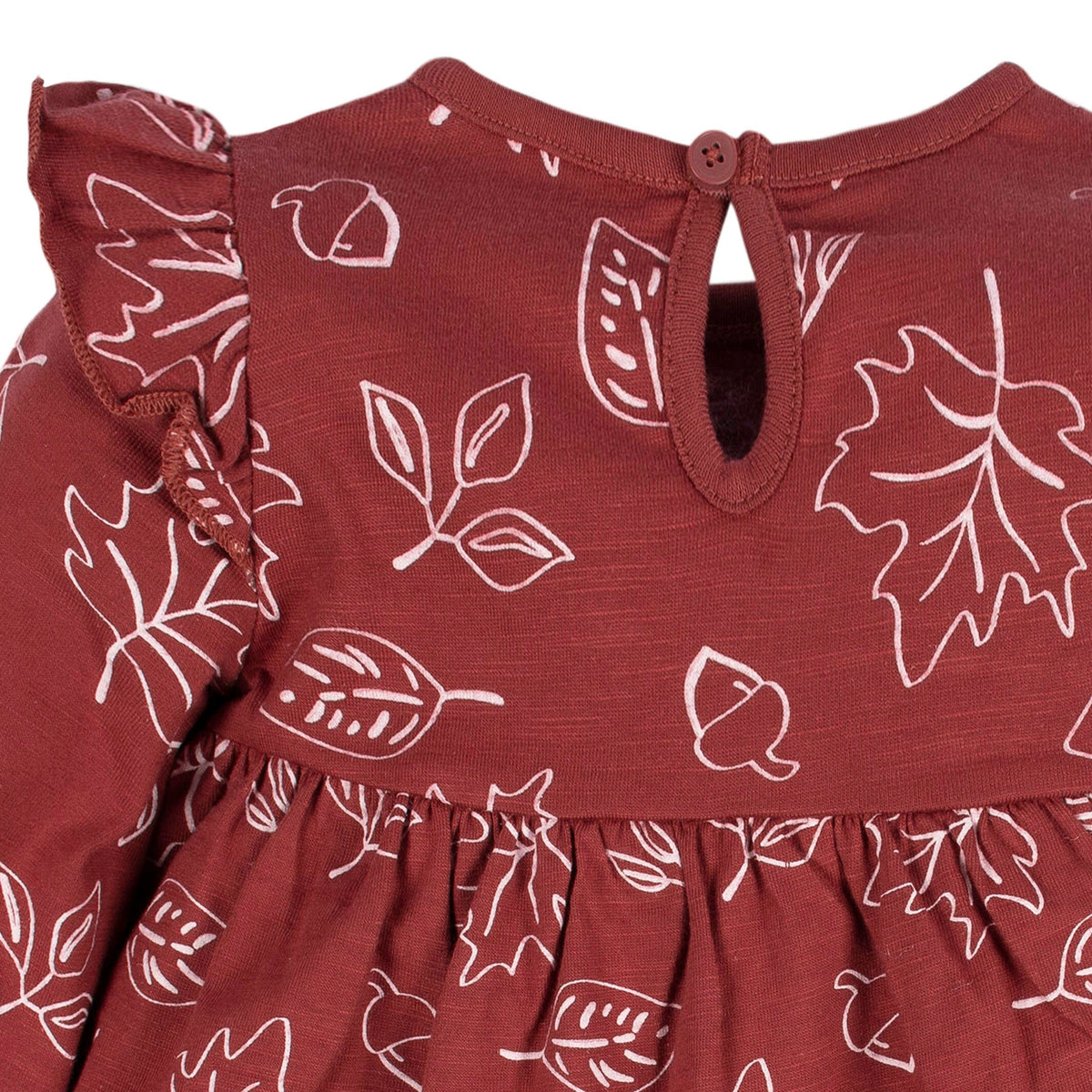 2-Pack Baby & Toddler Girls Dark Orange Leaves Babydoll Dress