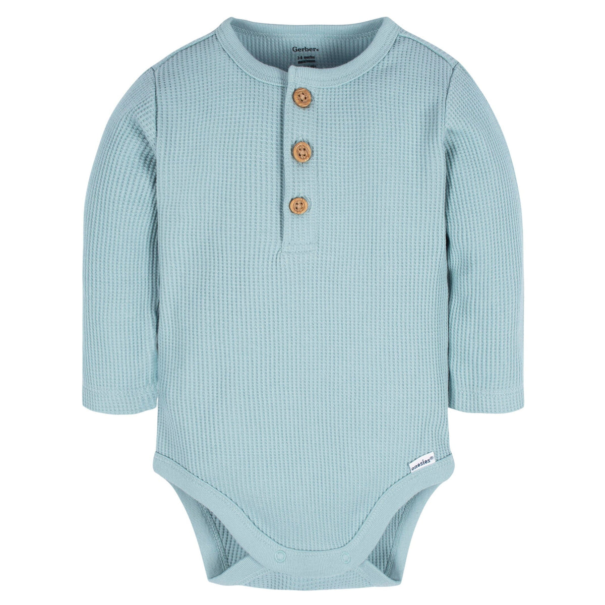 2-Pack Baby Boys Blue/Ivory Long Sleeve Onesies® Bodysuits
