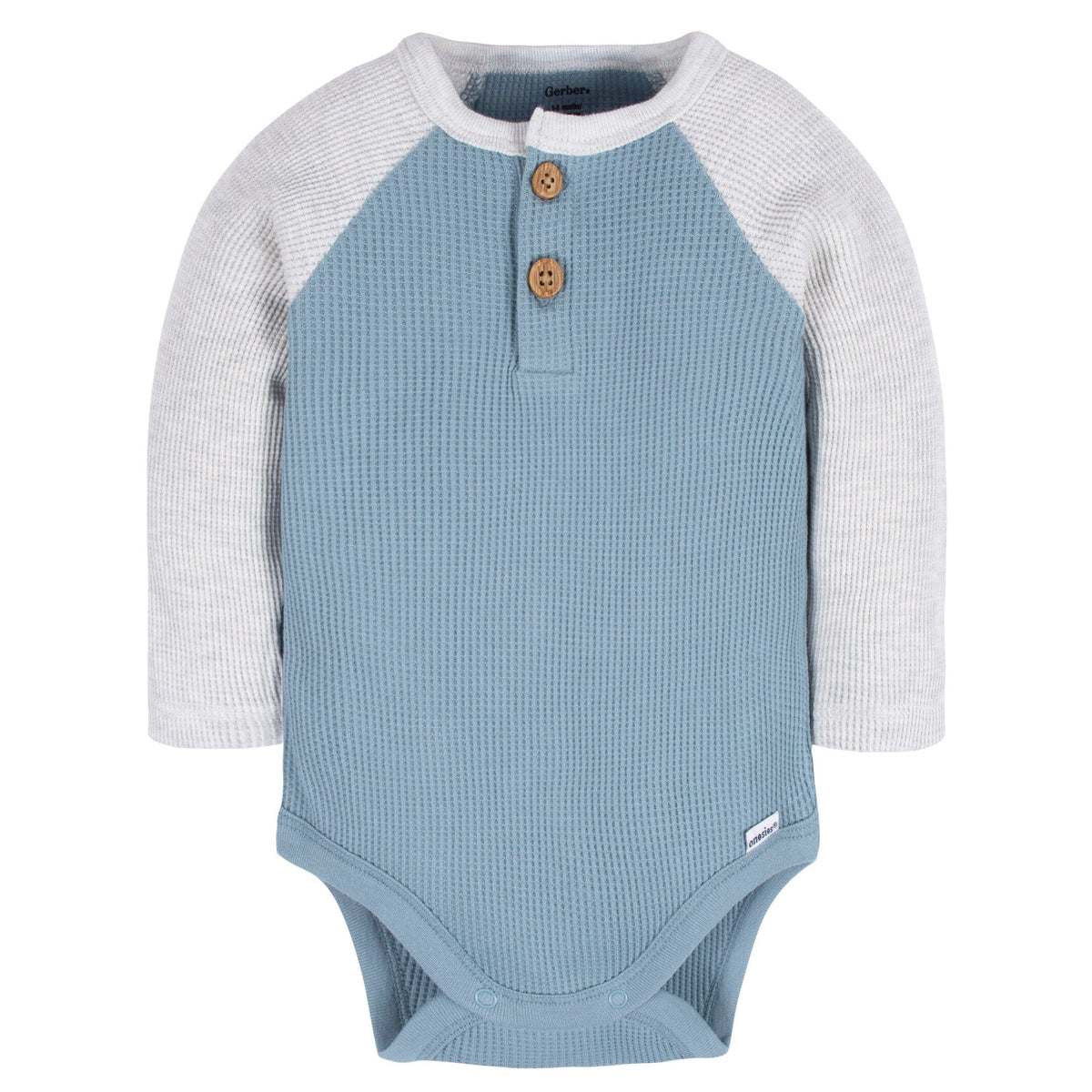 2-Pack Baby Boys Navy/Blue/Lt Grey Heather Long Sleeve Onesies® Bodysuits