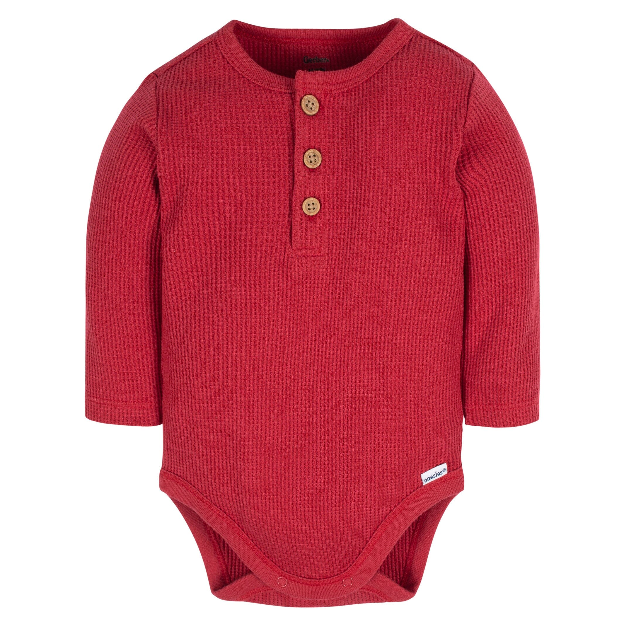 2-Pack Baby Boys Red/Black/ Lt Grey Heather Long Sleeve Onesies® Bodysuits
