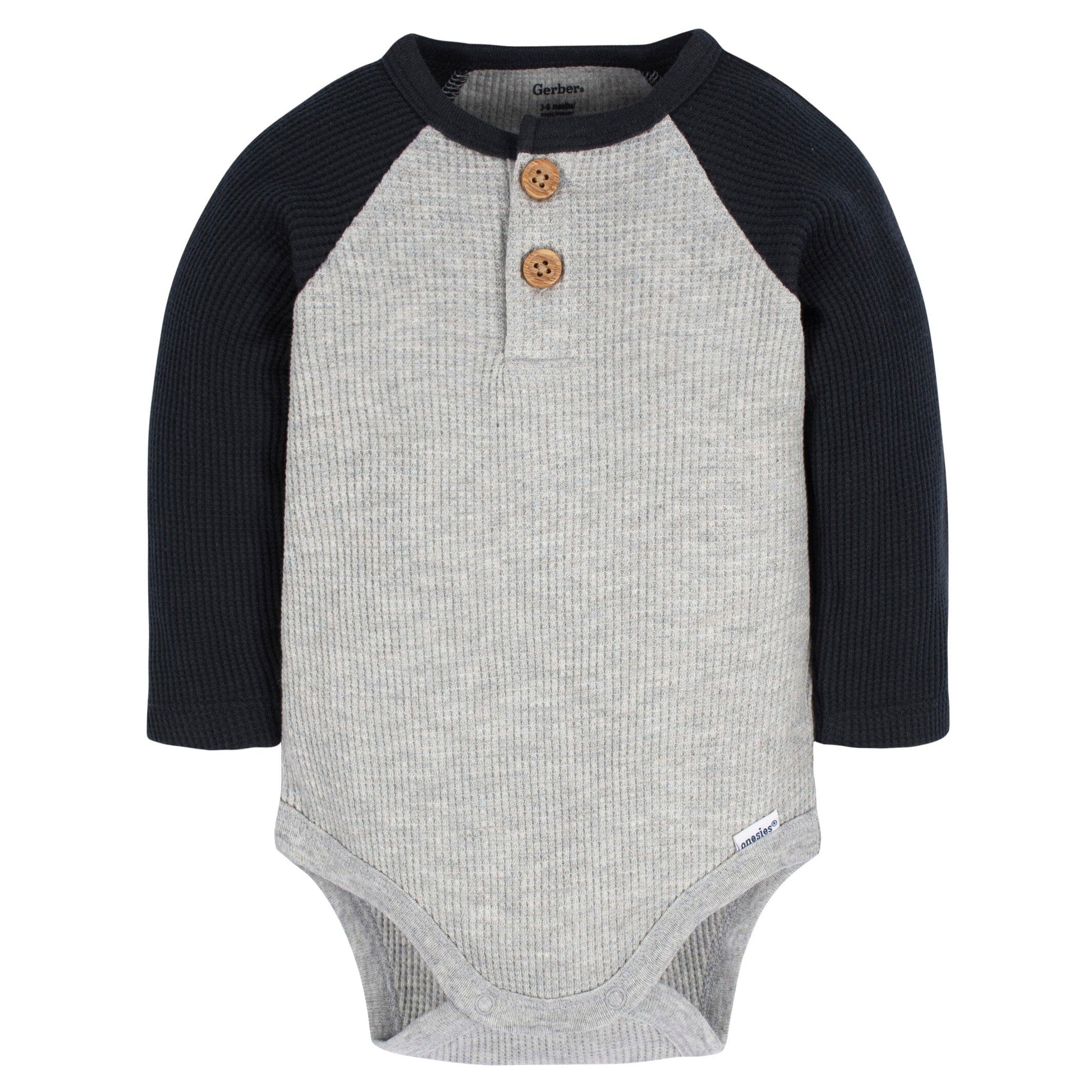 2-Pack Baby Boys Red/Black/ Lt Grey Heather Long Sleeve Onesies® Bodysuits