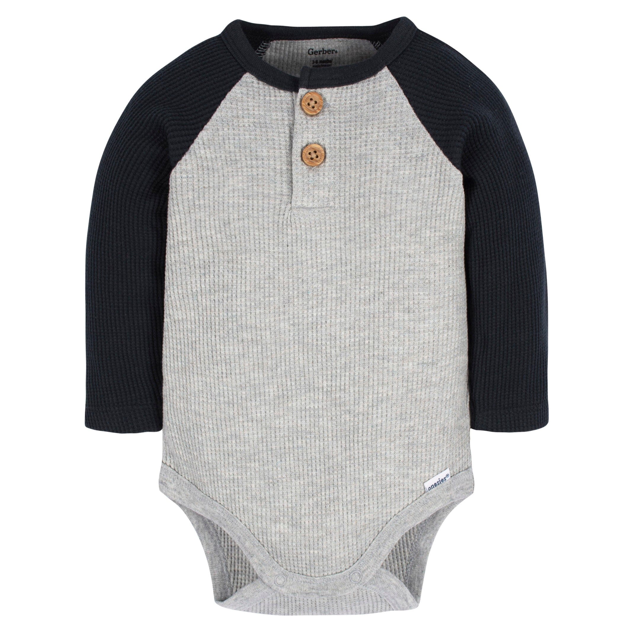 2-Pack Baby Boys Red/Black/ Lt Grey Heather Long Sleeve Onesies® Bodysuits