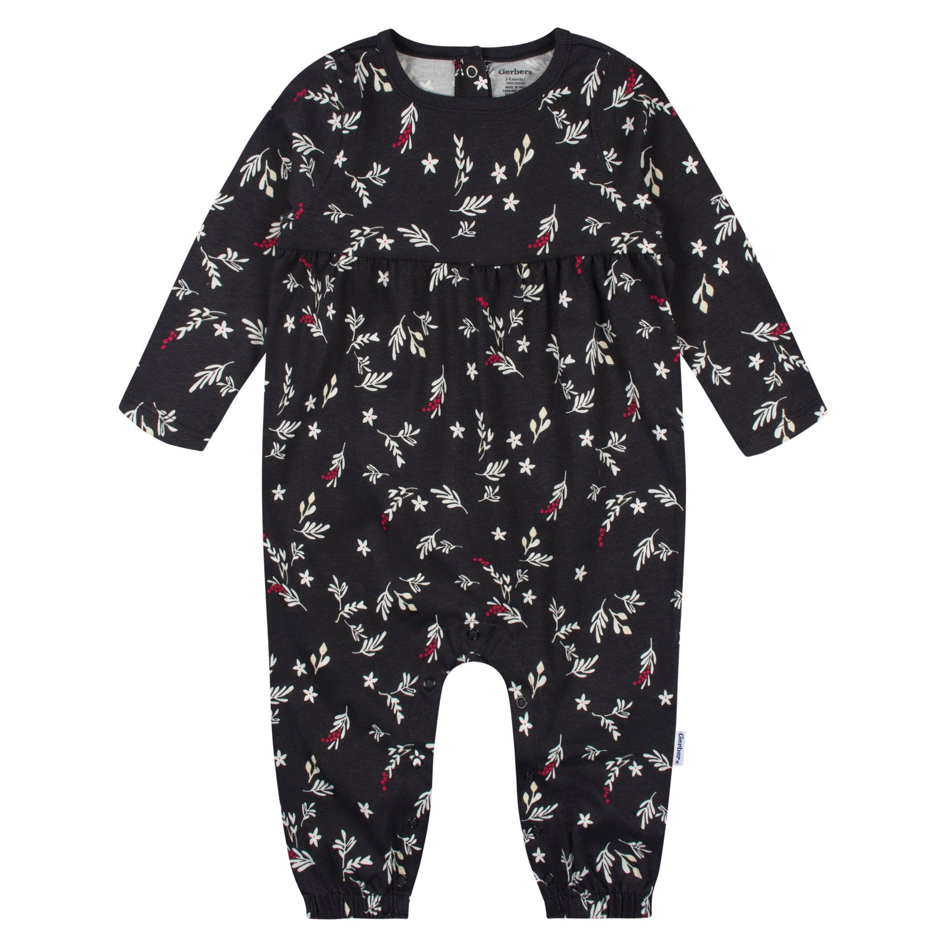 2-Pack Baby Girls Red Wish Leaves Rompers