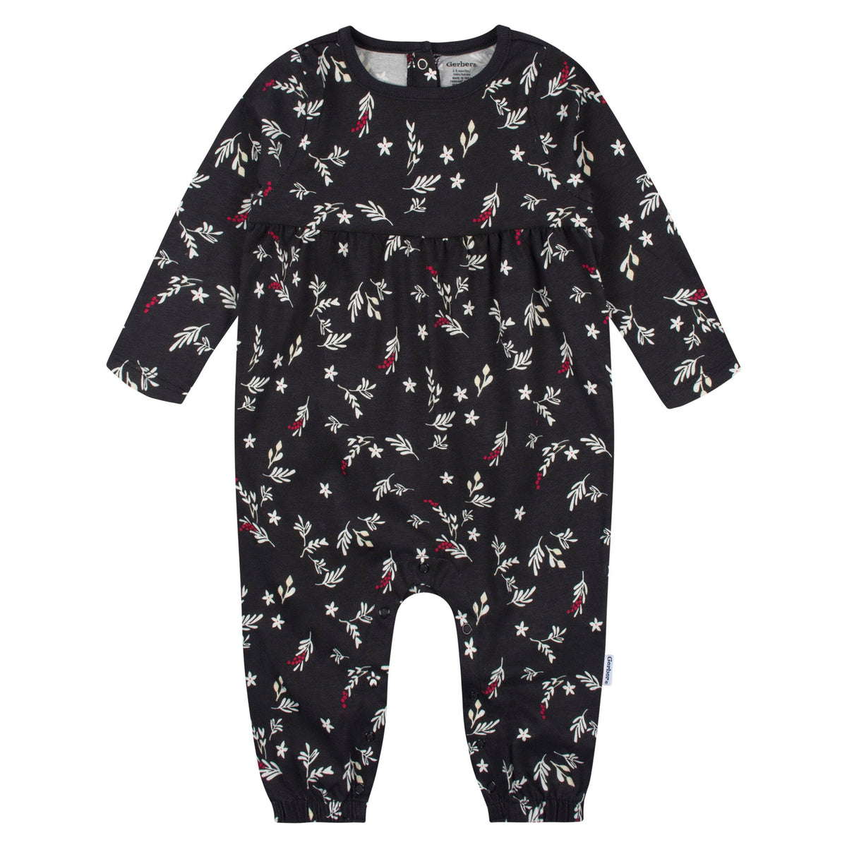 2-Pack Baby Girls Red Wish Leaves Rompers