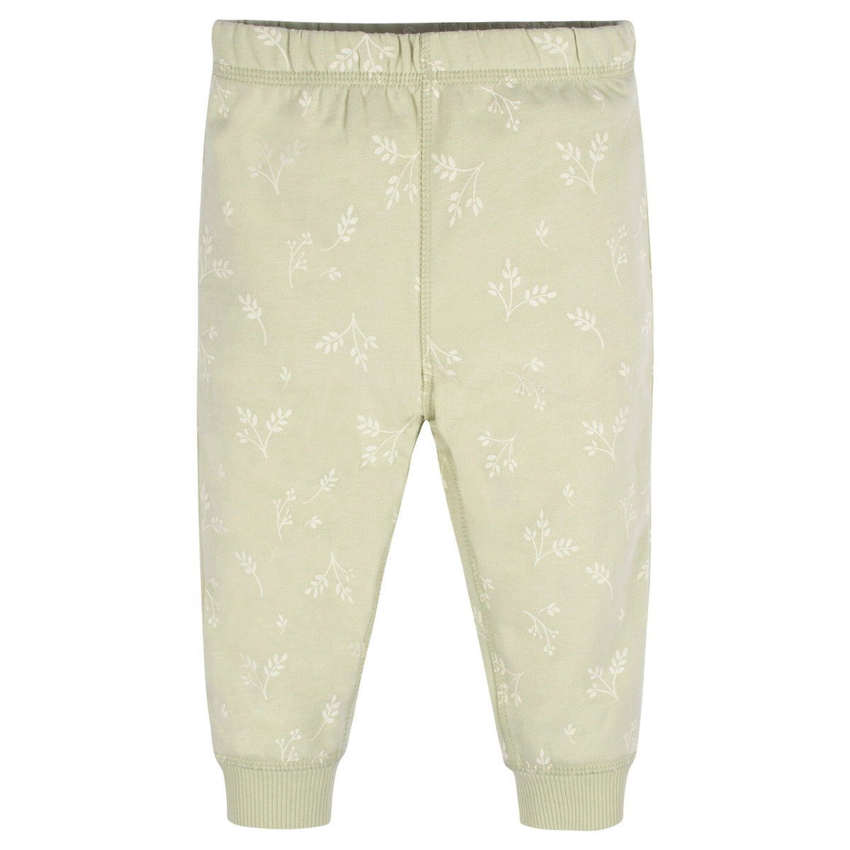 2-Piece Baby & Toddler Girls Green Leaves Sweatshirt & Active Pant Set