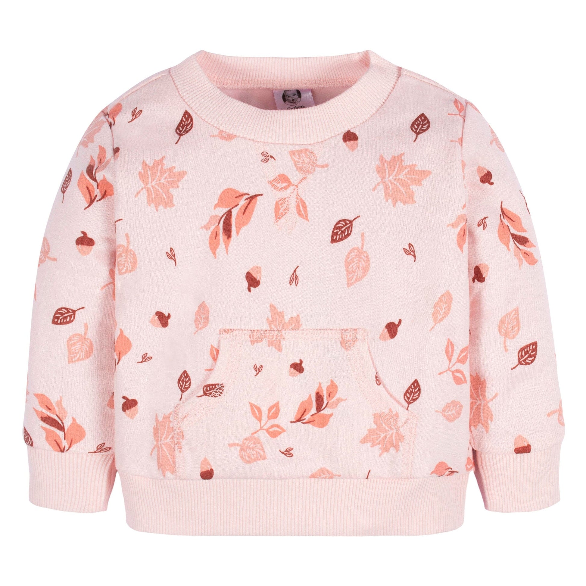 2-Piece Baby & Toddler Girls Orange Foliage Sweatshirt & Active Pant Set