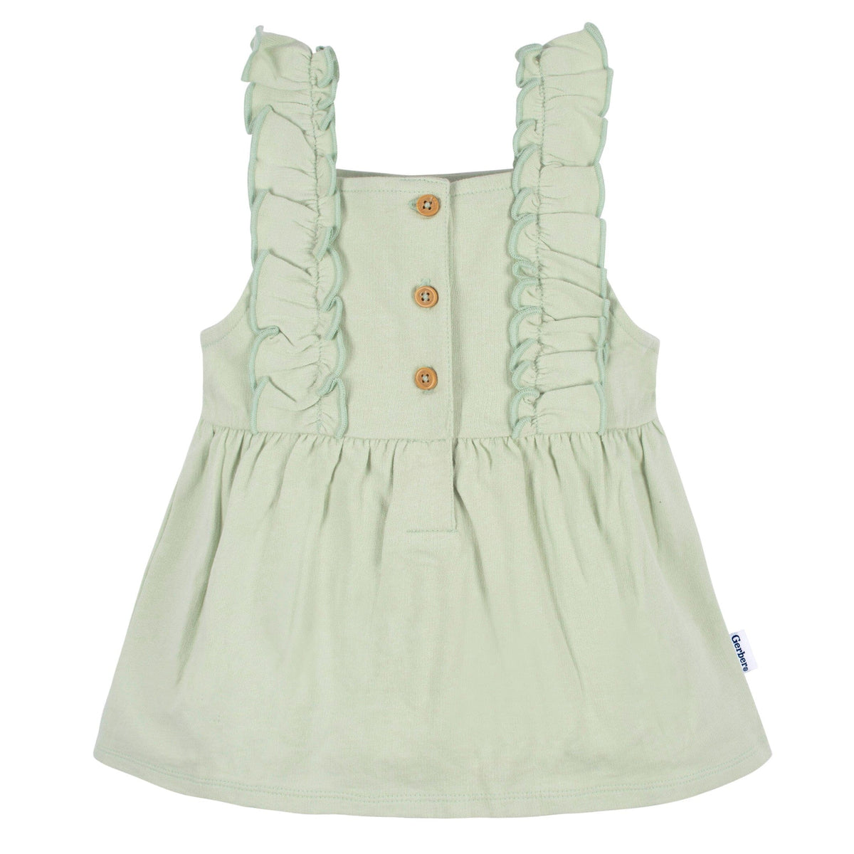 2-Piece Baby Girls Green Floral Jumper & Top Set