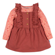 2-Piece Baby Girls Orange Leaves Jumper & Top Set