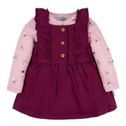 2-Piece Baby Girls Purple Floral Jumper & Top Set