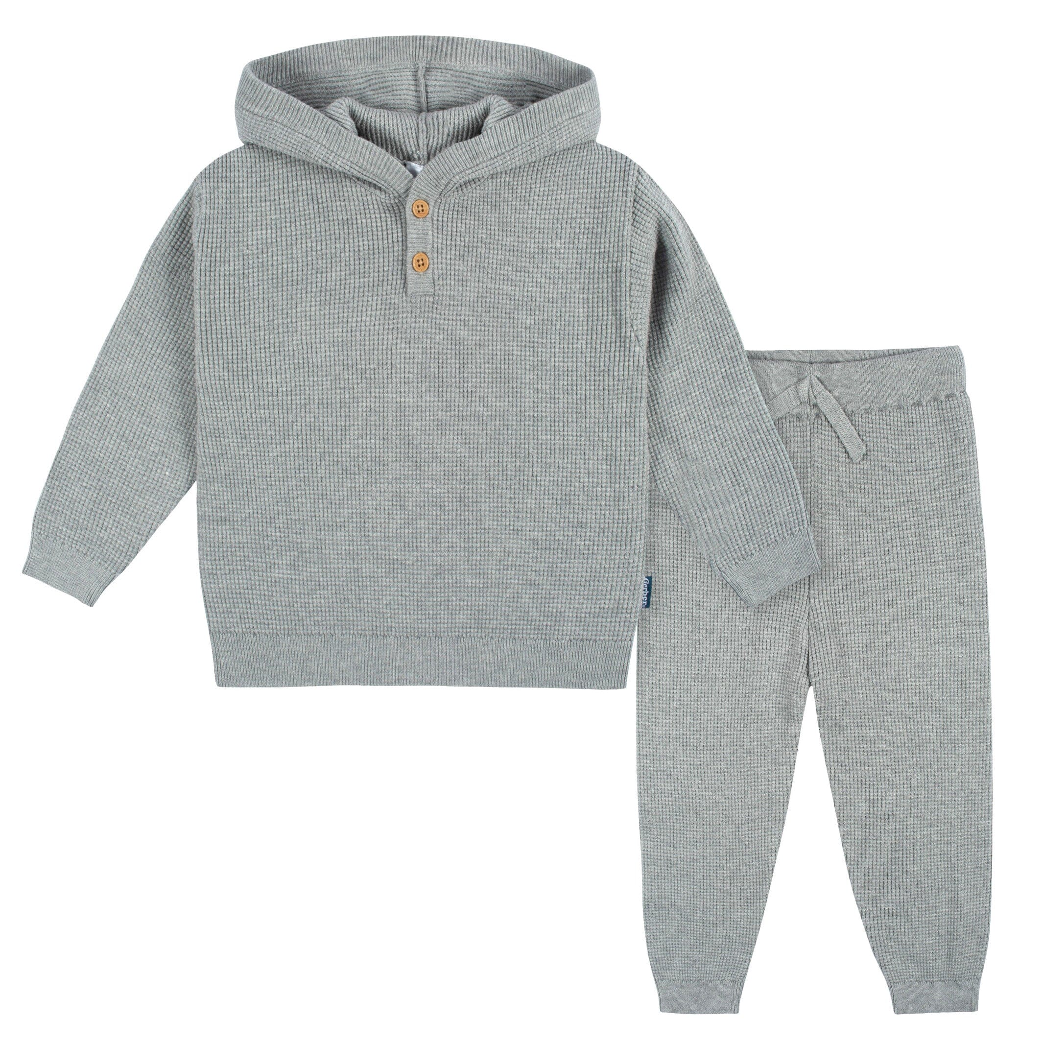 2-Piece Baby and Toddler Boys Grey Heather Sweater Knit Set