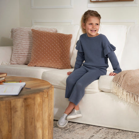 2-Piece Infant and Toddler Girls Teal Sweater Knit Set