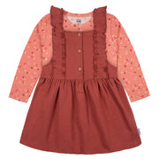2-Piece Toddler Girls Orange Leaves Jumper & Top Set