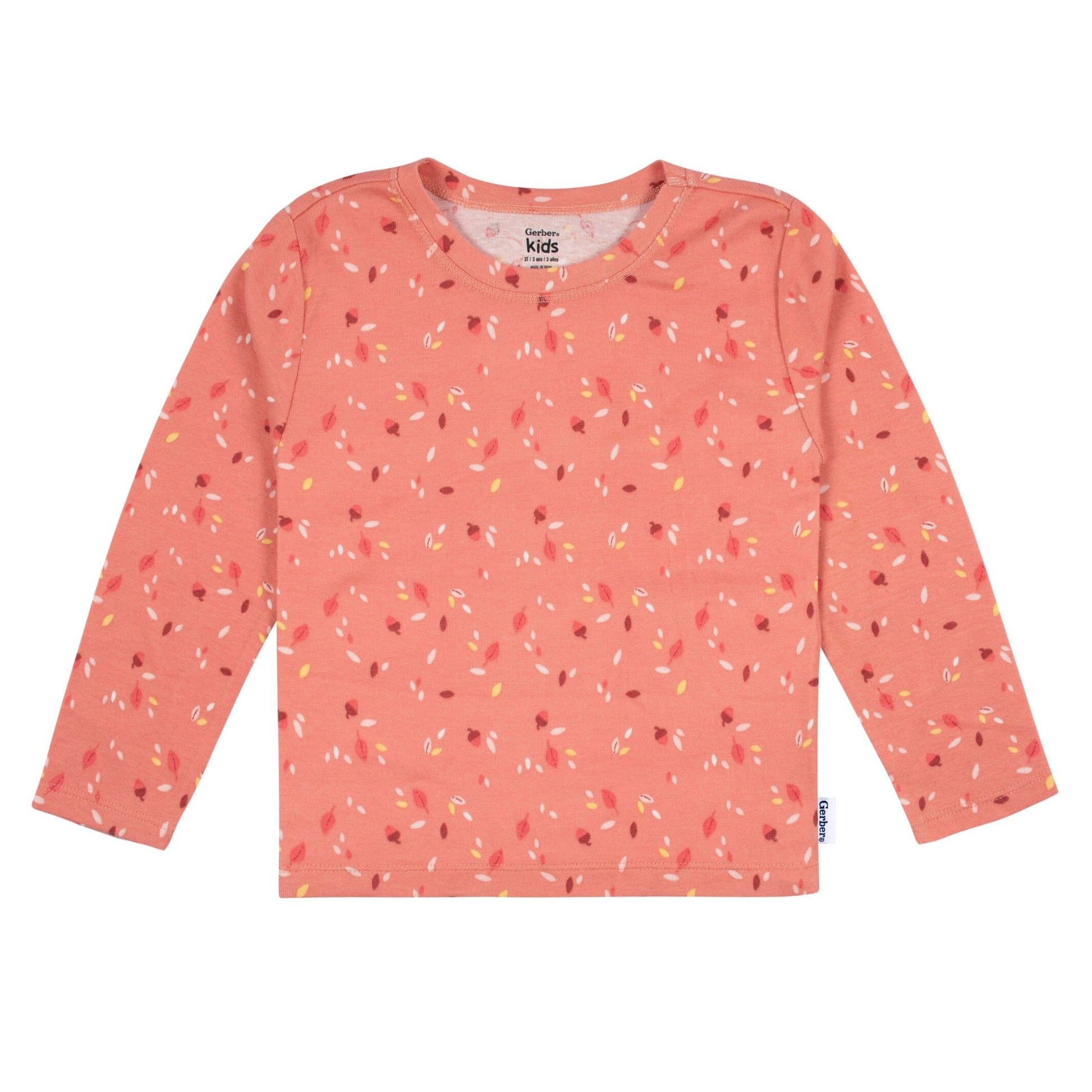 2-Piece Toddler Girls Orange Leaves Jumper & Top Set