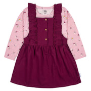 2-Piece Toddler Girls Purple Floral Jumper & Top Set