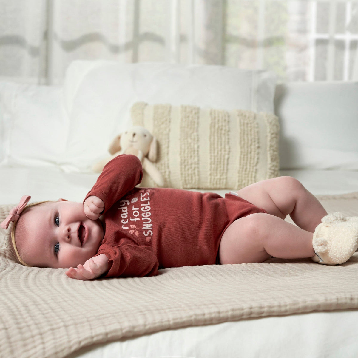 6-Pack Baby Girls Leaves Onesies® Bodysuits