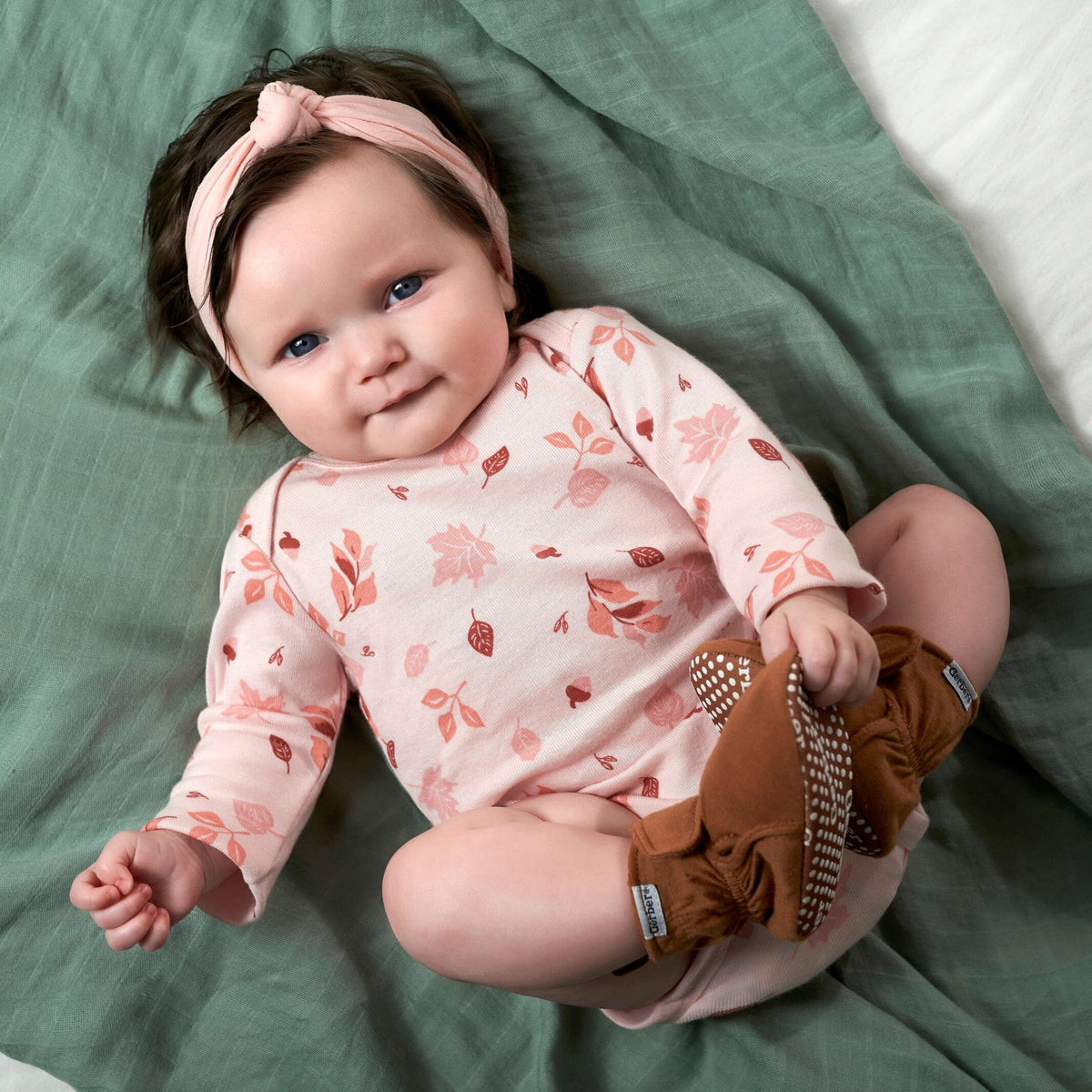 Baby Boys Brown Soft Booties
