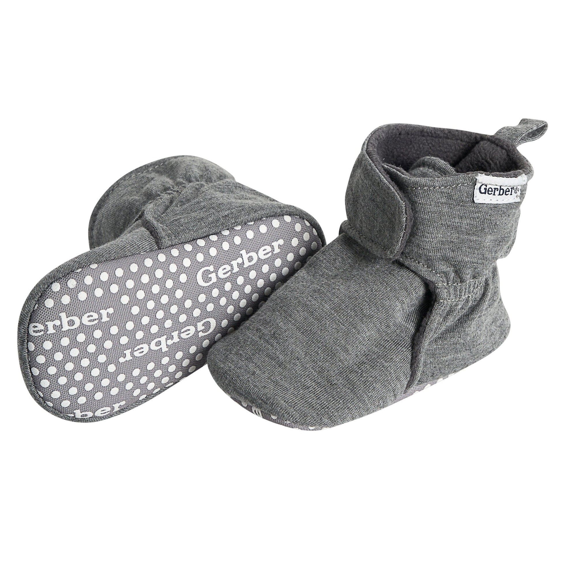 Baby Neutral Grey Heather Soft Booties