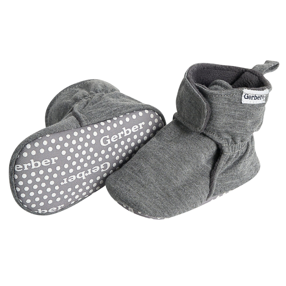 Baby Neutral Grey Heather Soft Booties