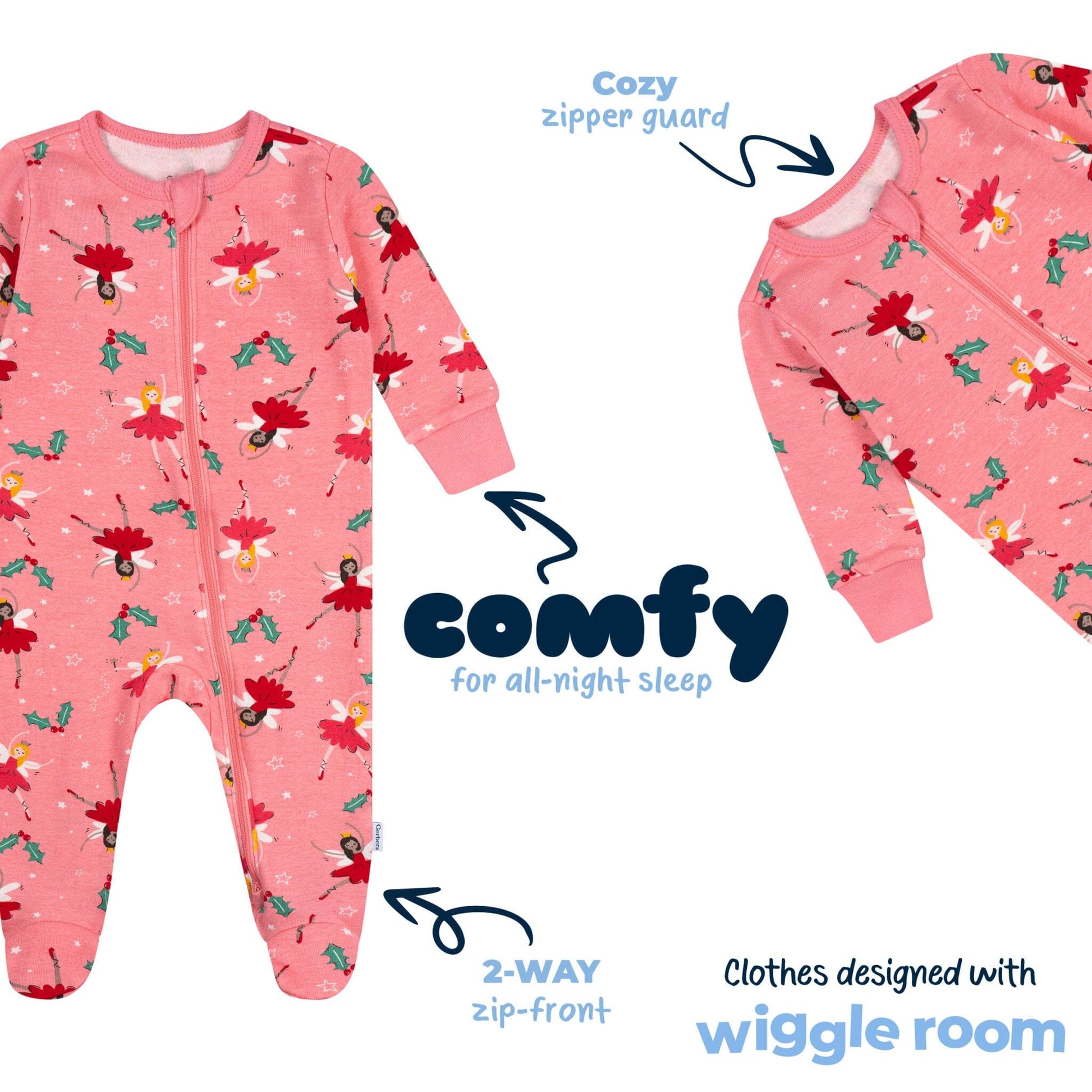 Baby Girls Holiday Fairies Sleep 'N Play Sleepwear Gerber® 