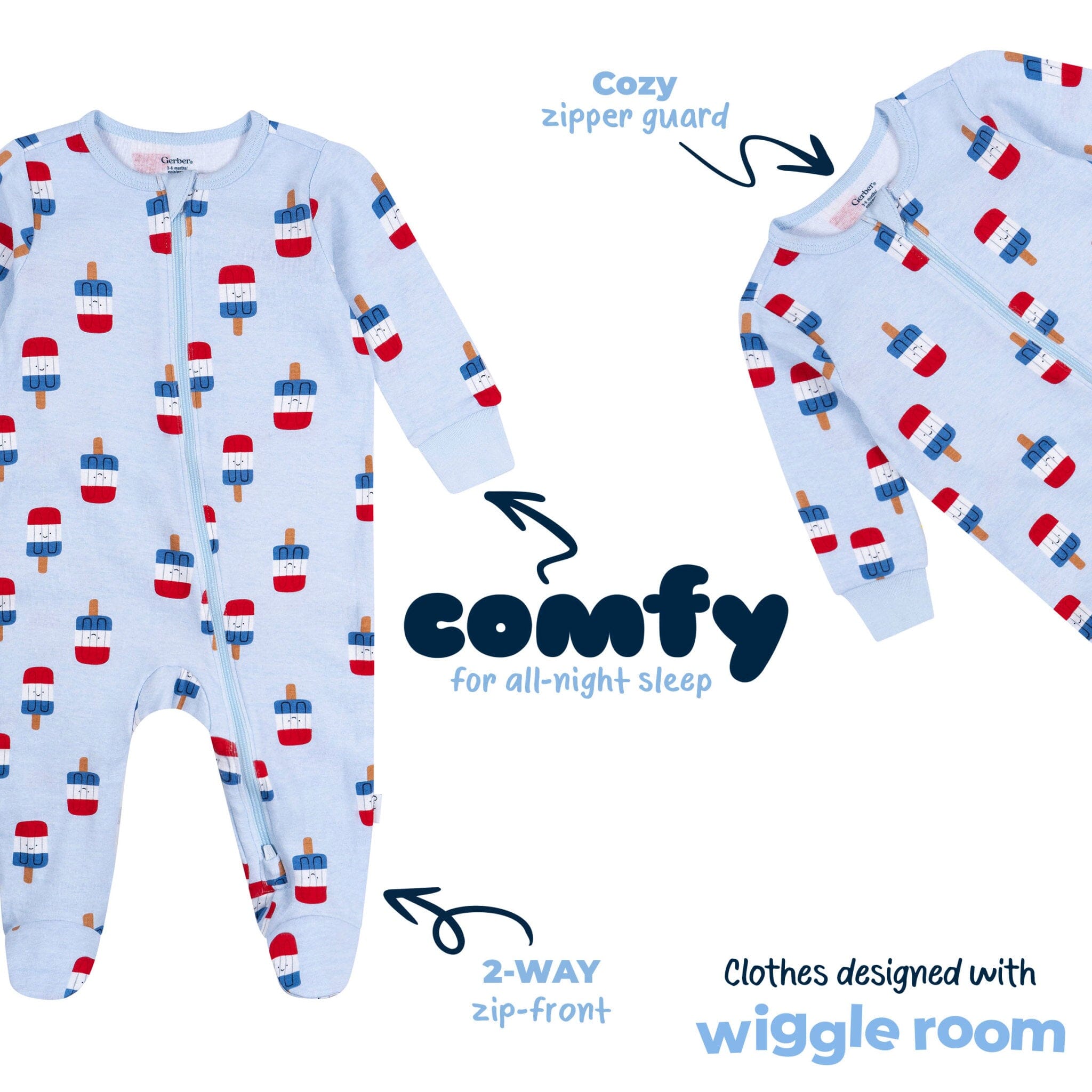 Baby Neutral Patriotic Popsicles Sleep 'N Play Sleepwear Gerber® 
