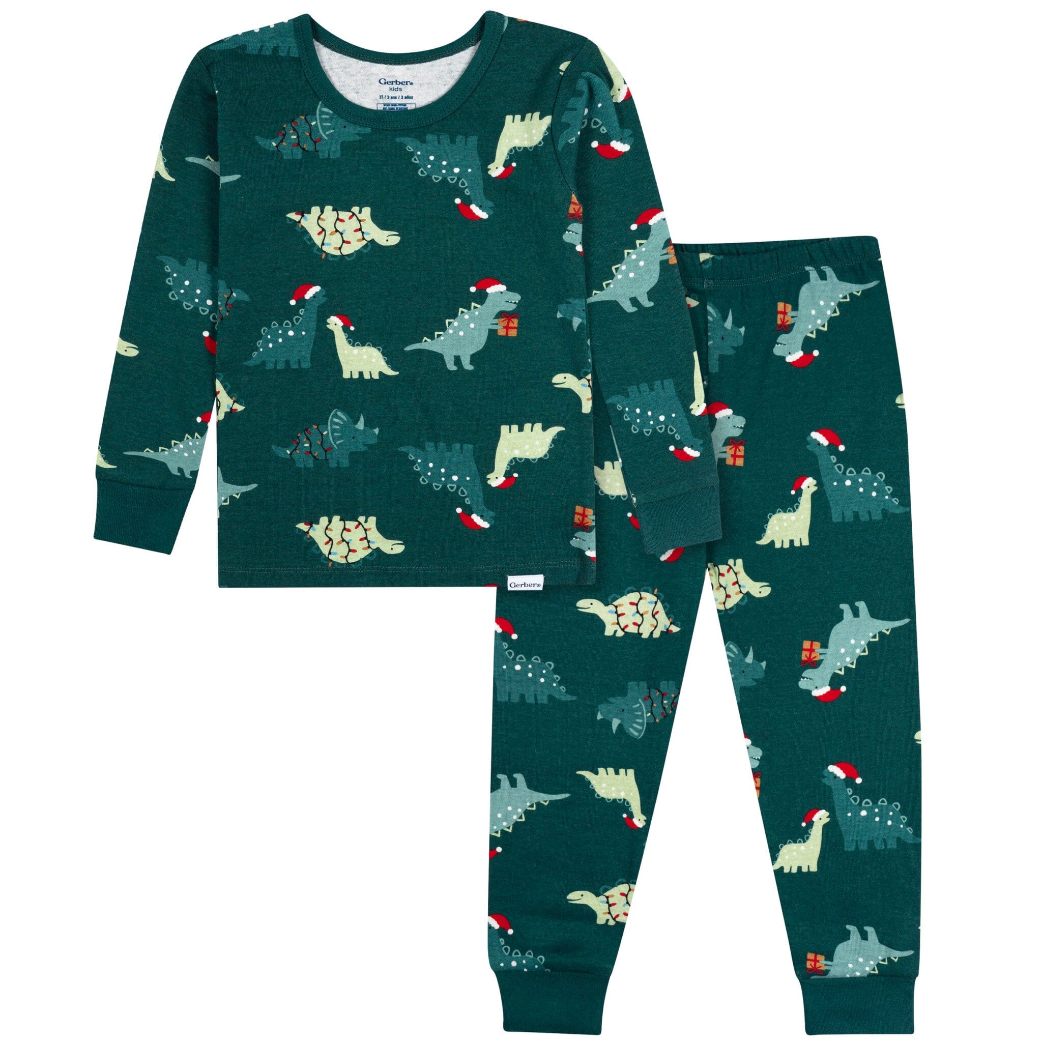 2-Piece Infant & Toddler Boys Holiday Dinos Cotton Pajamas Sleepwear Gerber® 