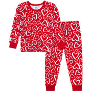 2-Piece Infant & Toddler Neutral Red Hearts Cotton Pajamas Sleepwear Gerber® 