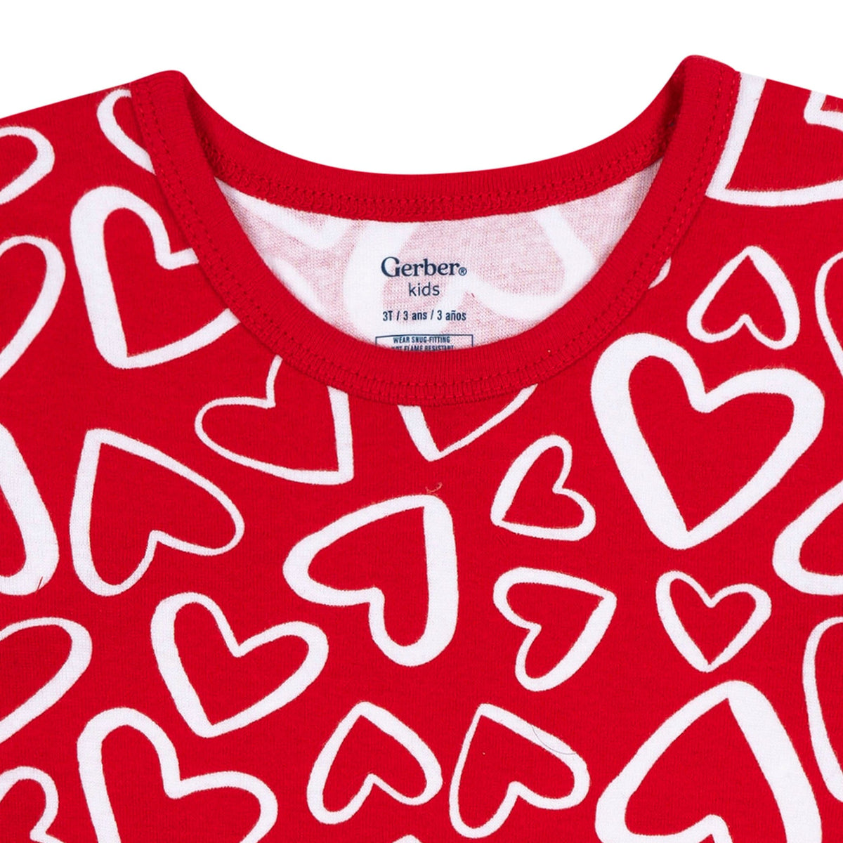 2-Piece Infant & Toddler Neutral Red Hearts Cotton Pajamas Sleepwear Gerber® 