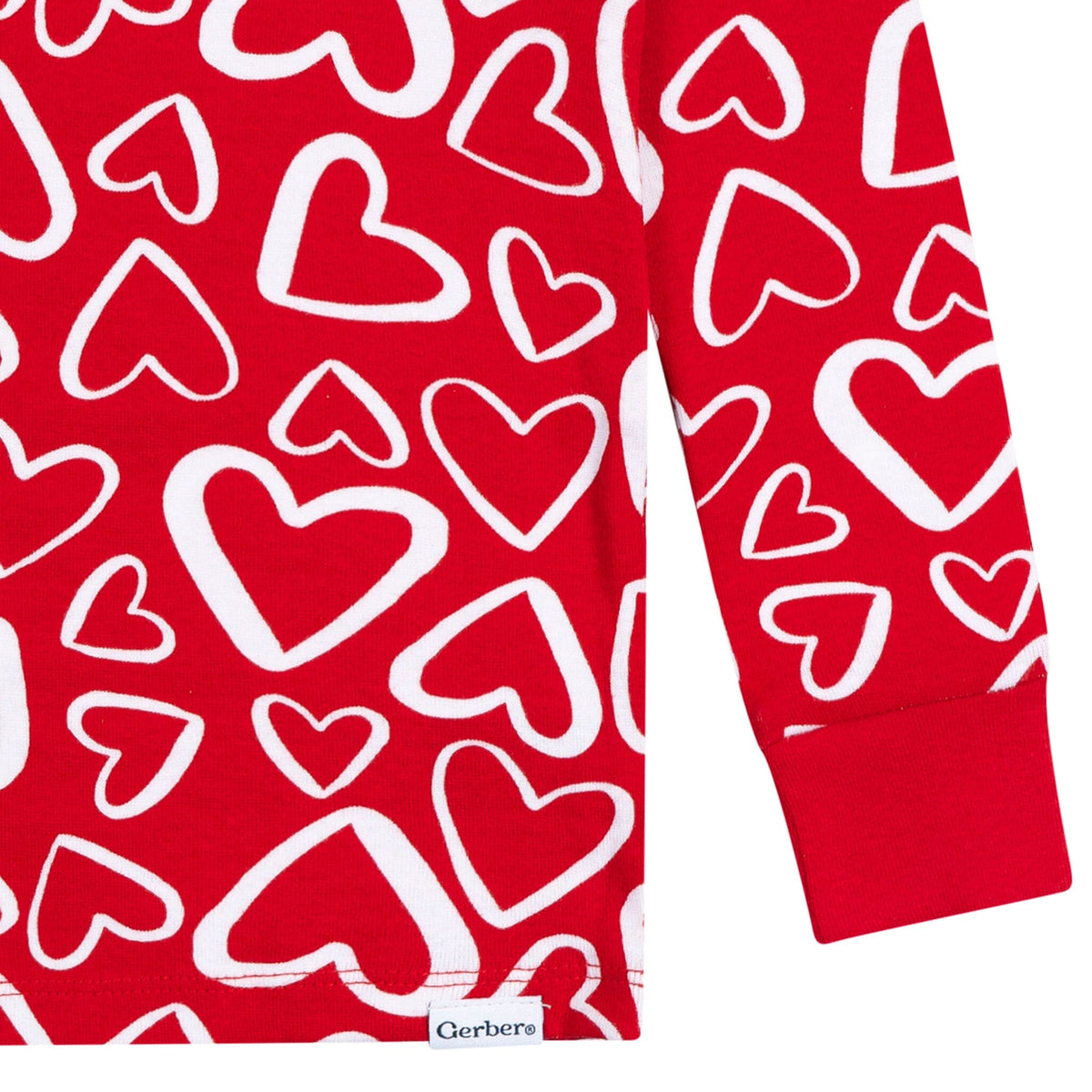 2-Piece Infant & Toddler Neutral Red Hearts Cotton Pajamas Sleepwear Gerber® 