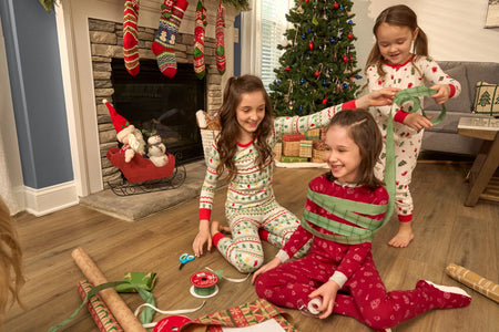 2-Piece Big Kids Neutral Oh What Fun Fair Isle Hacci Snug Fit Pajama Set