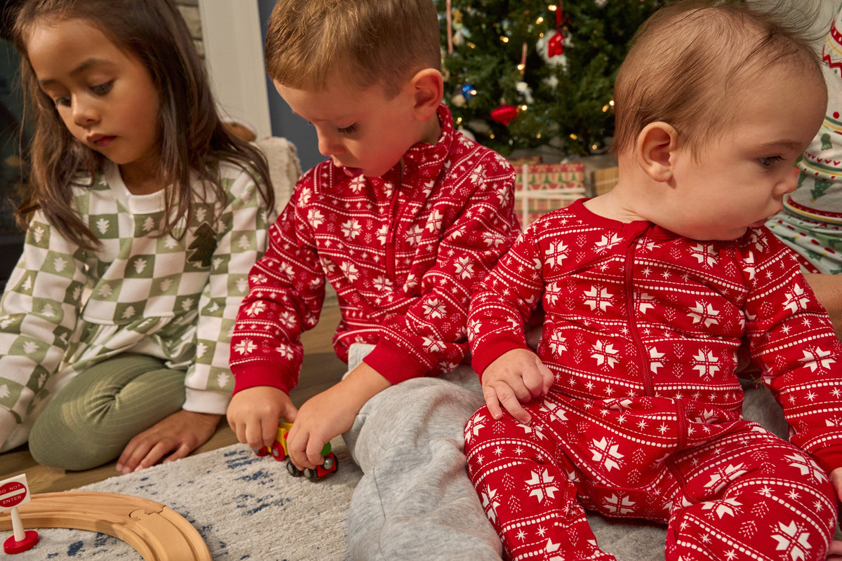 Baby Neutral Red Fair Isle Sleep 'N Play sleepwear Gerber® 