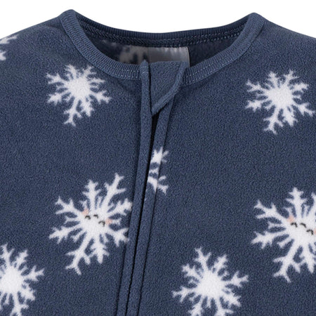 Baby & Toddler Boys Blue Snowflakes Footed Fleece Pajamas