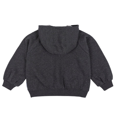 Embroidered Baby & Toddler Neutral Charcoal Heather Pullover Hooded Sweatshirt