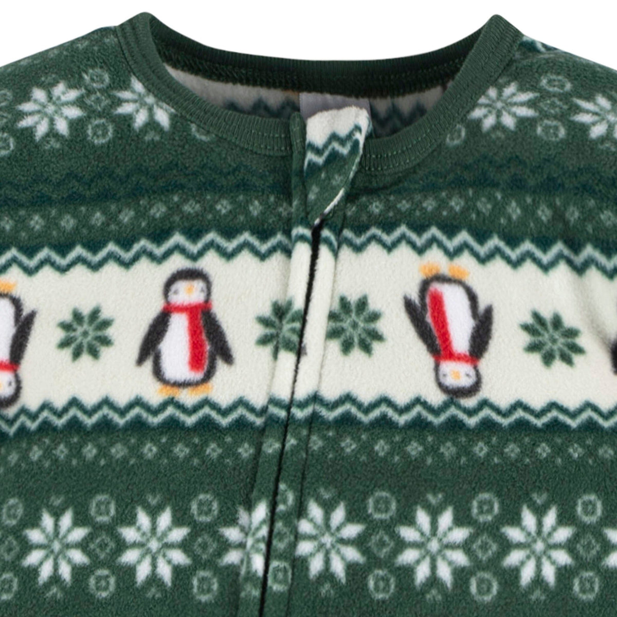 Baby & Toddler Neutral Green Fair Isle Footed Fleece Pajamas Sleepwear Gerber® 