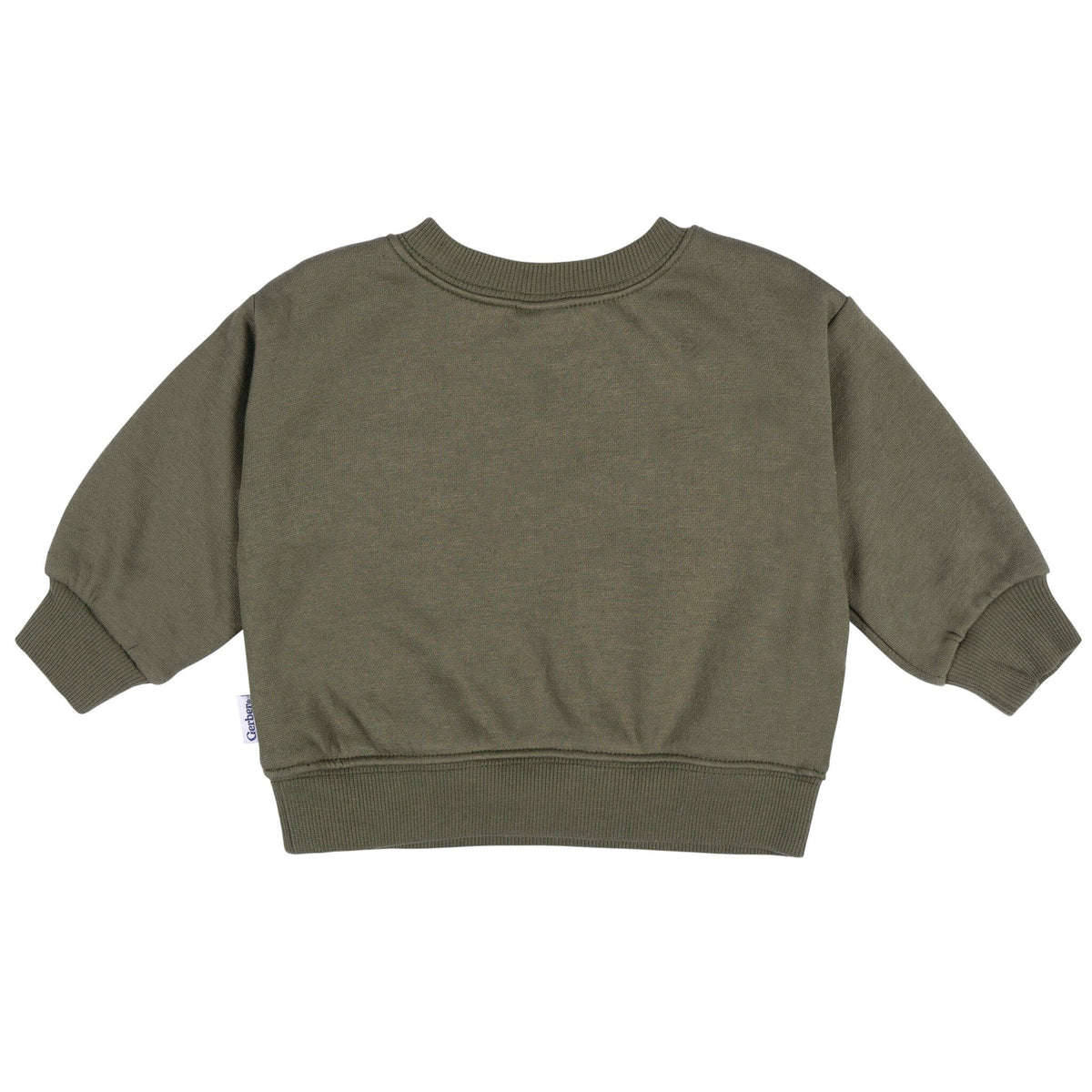 Baby & Toddler Neutral Moss Green Crewneck Sweatshirt Outerwear Gerber® 