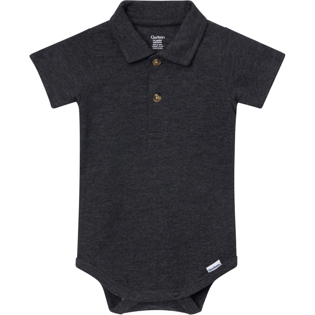 Baby Boys Black Polo Bodysuit Onesies Bodysuits Gerber® 