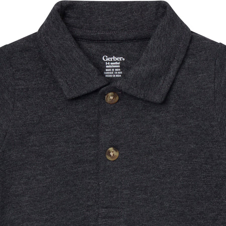 Baby Boys Black Polo Bodysuit