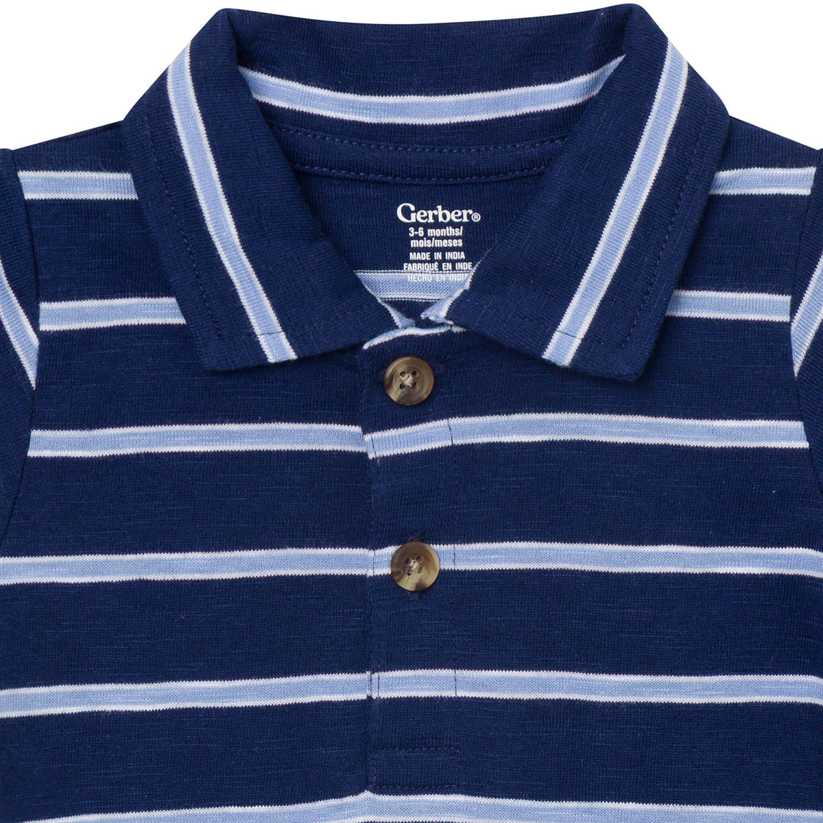 Baby Boys Navy Stripes Polo Bodysuit Onesies Bodysuits Gerber® 