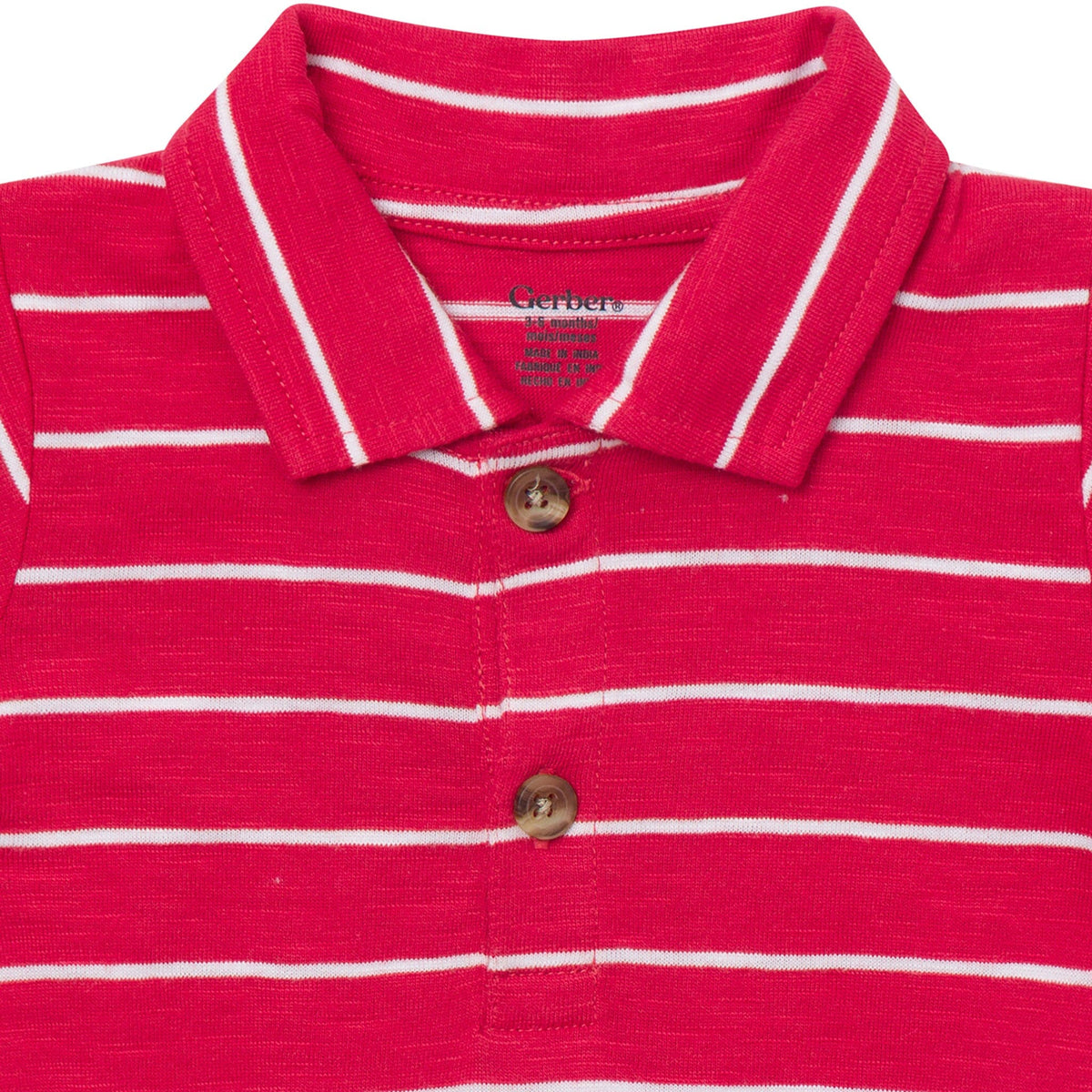 Baby Boys Red Stripes Polo Bodysuit Onesies Bodysuits Gerber® 