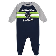 Baby Boys Seattle Seahawks Footed Pajamas Sleepwear NFL 