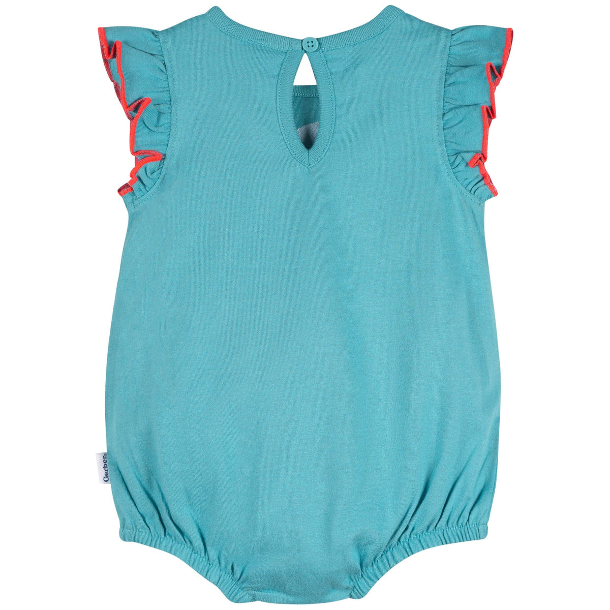 Baby Girls Aqua Cherries Pocket Romper rompers Gerber® 