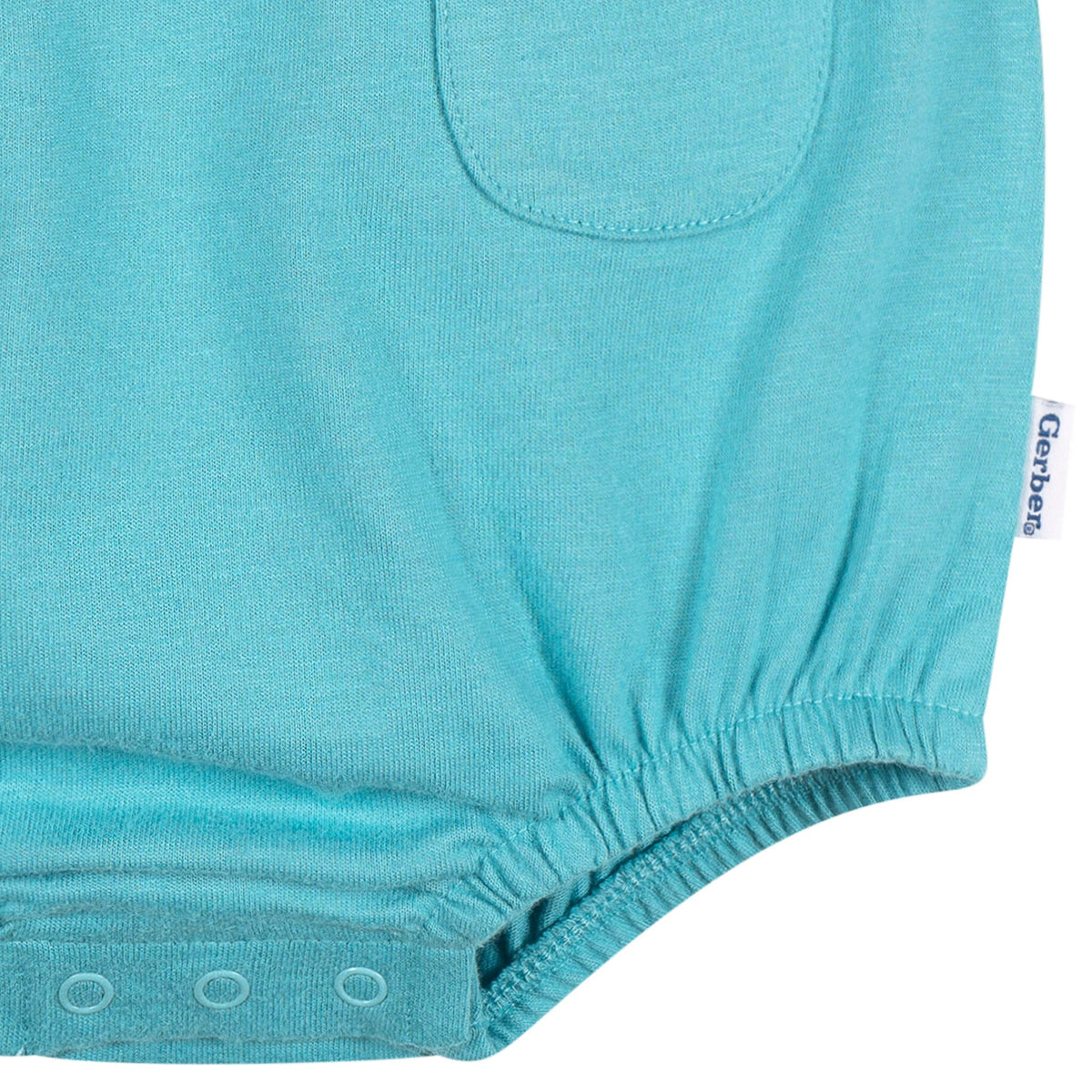 Baby Girls Aqua Cherries Pocket Romper rompers Gerber® 