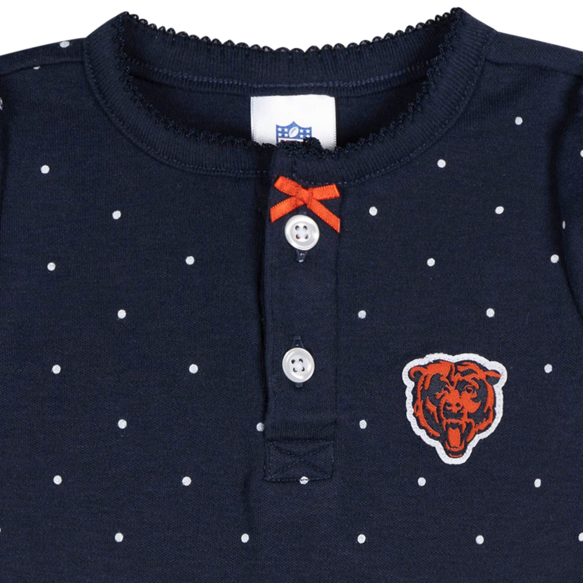 Baby Girls Chicago Bears Footless Pajamas Sleepwear NFL 