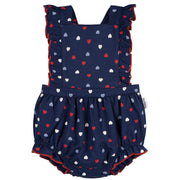 Baby Girls Blue Hearts Ruffle Strap Bubble Romper rompers Gerber® 