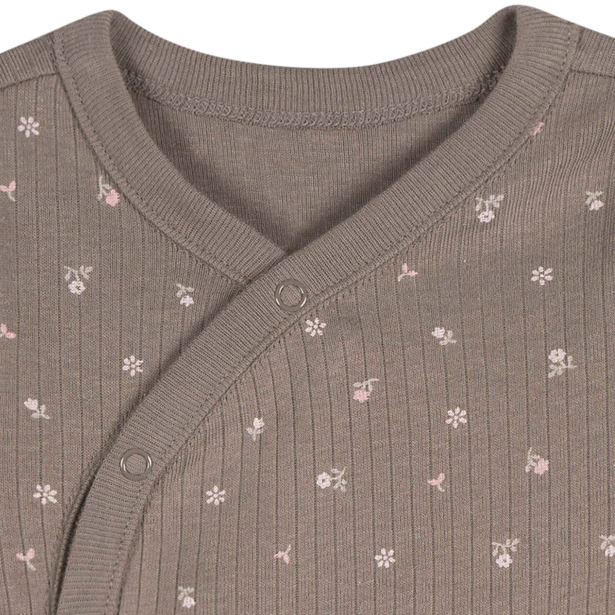 Baby Girls Brown Flowers Footless Pajamas Sleepwear Gerber® 
