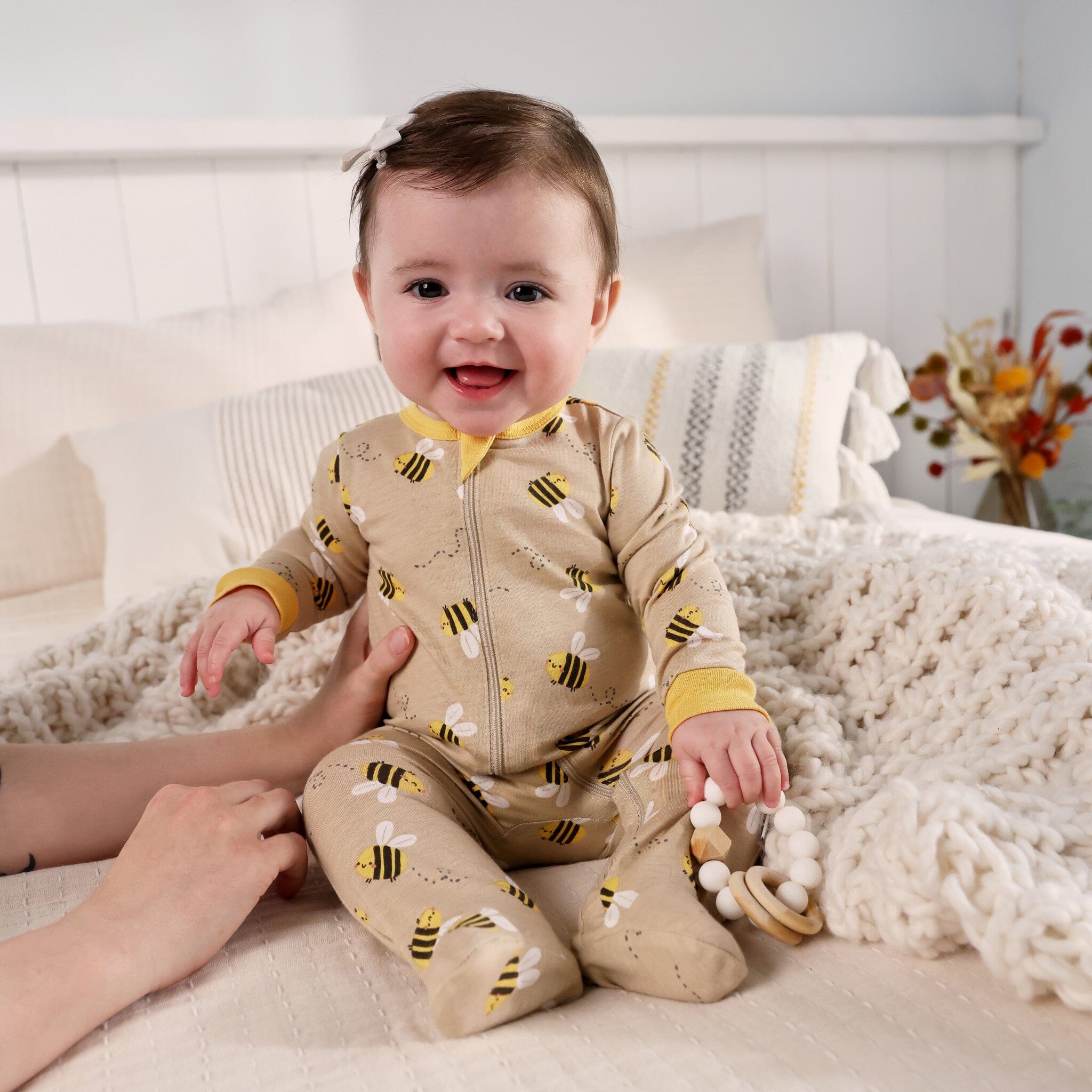 Baby Girls Busy Bees Sleep 'N Play Sleepwear Gerber® 