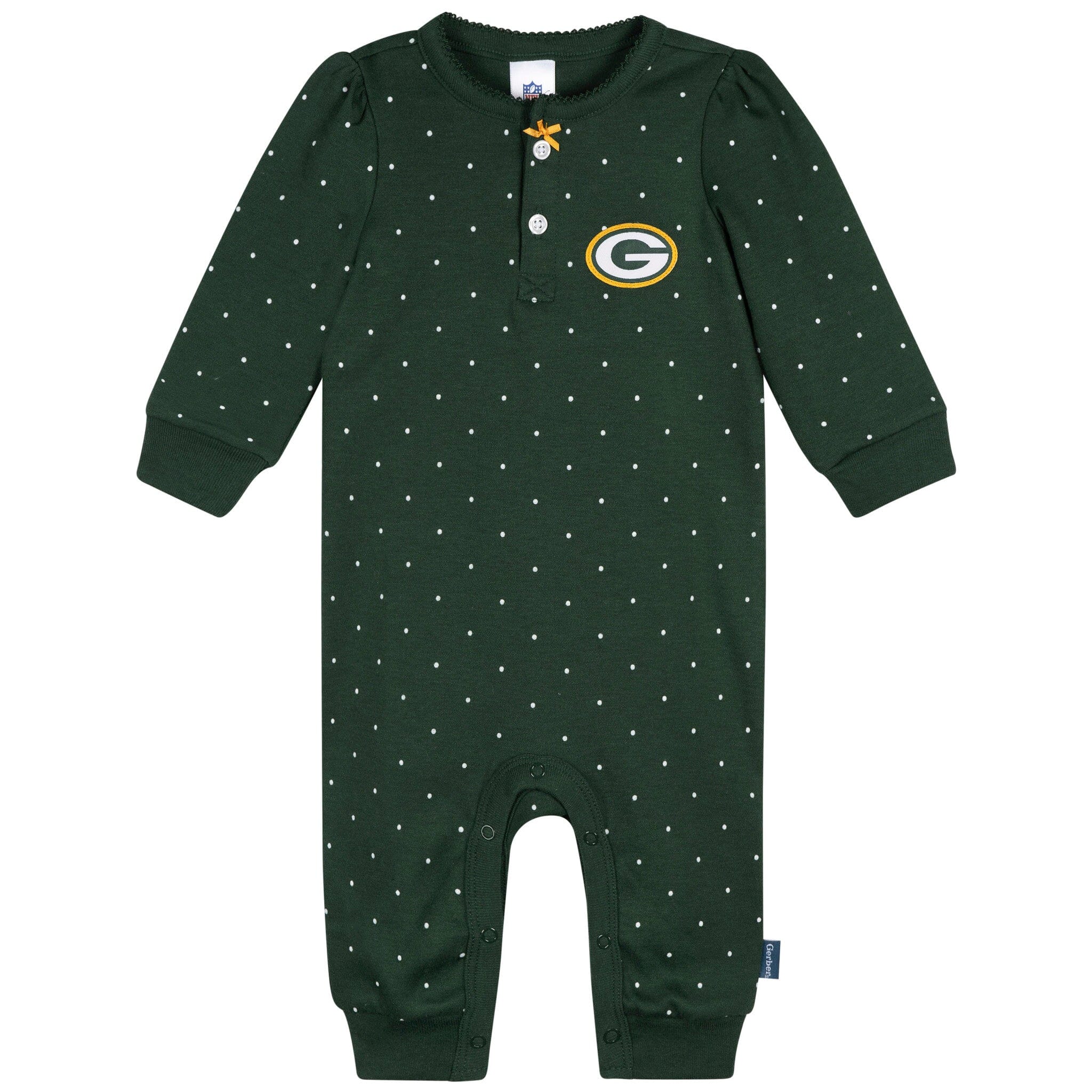 Baby Girls Green Bay Packers Footless Pajamas Sleepwear NFL 