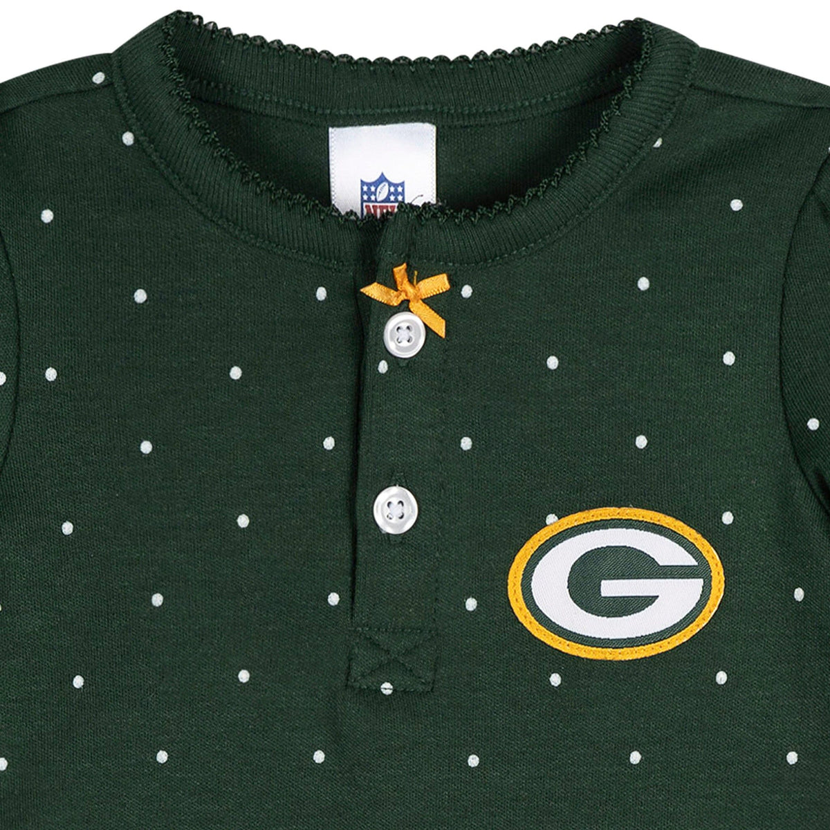 Baby Girls Green Bay Packers Footless Pajamas Sleepwear NFL 