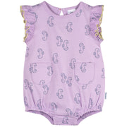Baby Girls Purple Seahorses Pocket Romper rompers Gerber® 