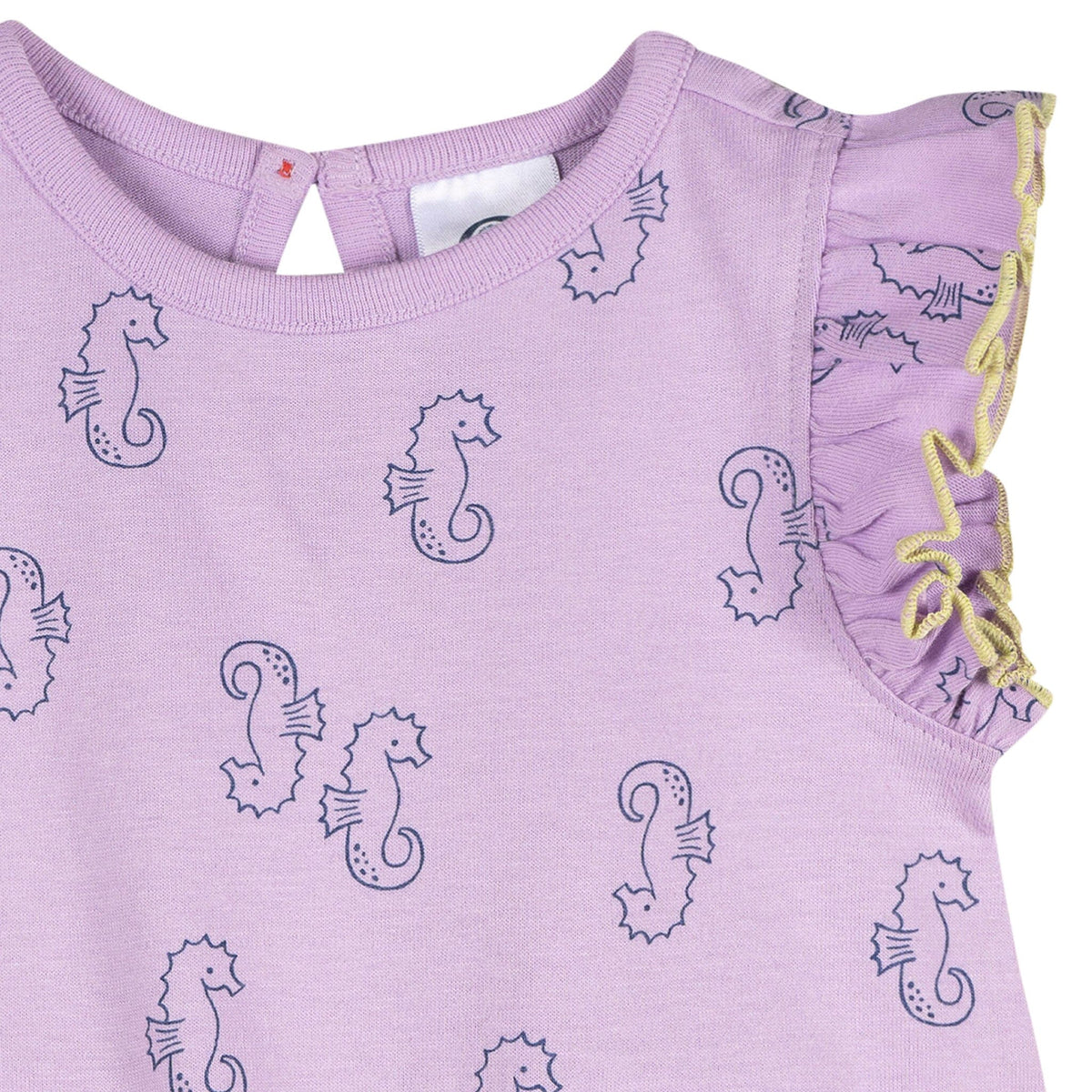 Baby Girls Purple Seahorses Pocket Romper rompers Gerber® 