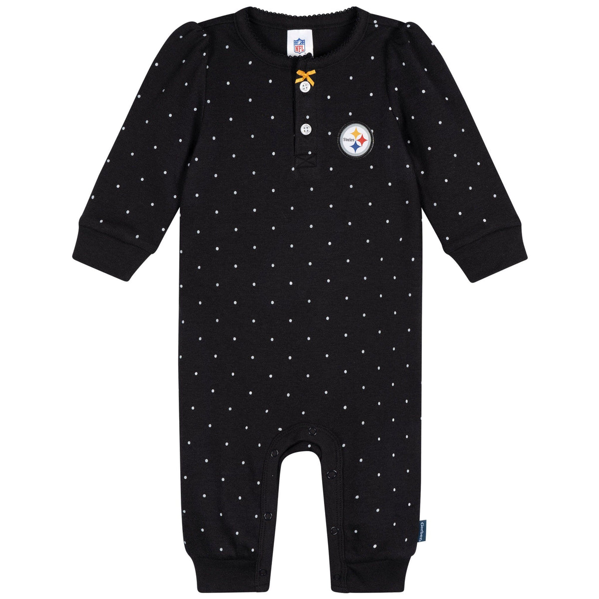 Baby Girls Pittsburgh Steelers Footless Pajamas Sleepwear NFL 